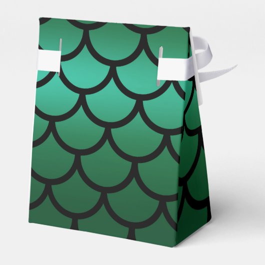 グリーンブラックマーメイドはかりで測ファンタジー誕生日パーティー フェイバーボックス (裏面サイド)