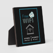 グリーンブラックミニマリスト無料Wifiネットワークインターネット フォトプラーク (正面)