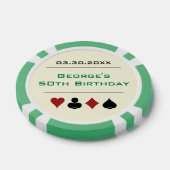 グリーンブラックラスベガスカジノトランプのポーカーチップ誕生日 ポーカーチップ (シングル)