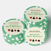 グリーンブラックラスベガスカジノトランプのポーカーチップ誕生日 ポーカーチップ (積み重ね)