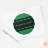 グリーンブラックレースストライプズのシフトノブステッカー ラウンドシール (封筒)