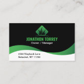 グリーンブラックロモダンーン気に造園 名刺 (裏面)