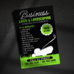 グリーンブラックローン造園サービスLAWNCARE MOW チラシ<br><div class="desc">この目を引くチラシデザインは、クラシックとプロフェッショナルの外観を求め気にる芝生や造園のビジネスに最適である。このシンプルデザインは、緑の草の背景に芝刈り機のシルエットを映し出し、潜在的な顧客にサービスを即座に伝える。鍵機能澄ん：簡潔なメッセージ：デザインはサービス、情連絡報を強調して、付加価値の無料見積もりを提供する。クラシックプロフェッショナル:スタイルは伝統的プロフェッショナル画像を維持しながらタイムレスな訴求を保証する。カスタマイズ可能：ビジネス名、情報を連絡簡単に変更し、独自のロゴを追加できる。リードの生成に最適：これらのフライヤーを使用して目立ち、新しい顧客を誘致。</div>