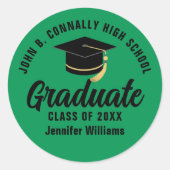 グリーンブラック卒業カスタム卒業会 ラウンドシール (正面)