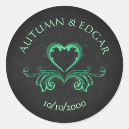 グリーンブラック結婚ゴシック ラウンドシール