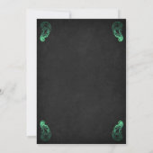 グリーンブラック結婚ゴシック 招待状 (裏面)