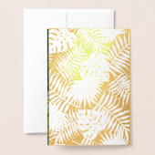 グリーンブラック金ゴールドパーム葉結婚式招待状 箔カード (裏面封筒付き)