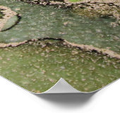 グリーンブラック金ゴールドユニークアルコールインク ポスター (角)