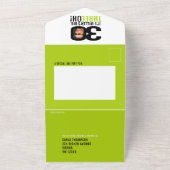 グリーンブラック30th誕生日パーティーカスタム写真 オールインワン招待状 (外側)