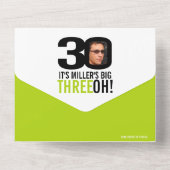 グリーンブラック30th誕生日パーティーカスタム写真 オールインワン招待状 (裏面)