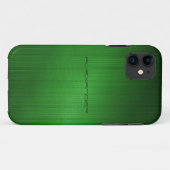 グリーンブラッシュアルミニウムメタルルックモノグラム Case-Mate iPhoneケース (裏面(横))