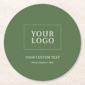 グリーンブランドのカスタムビジネスロゴプロモーション ラウンドペーパーコースター (正面)