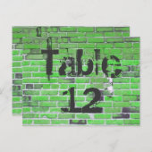 グリーンブリックグラフィティ披露宴表の番号 ポストカード (正面/裏面)