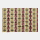 グリーンブルゴーニュとベージュ キッチンタオル (横)