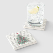 グリーンブルゴーニュのクリスマスツリーオーナメント ストーンコースター (横)