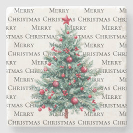 グリーンブルゴーニュのクリスマスツリーオーナメント ストーンコースター