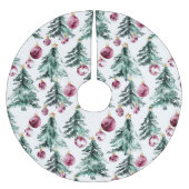 グリーンブルゴーニュのクリスマスツリーオーナメント ブラッシュドポリエステルツリースカート (正面)