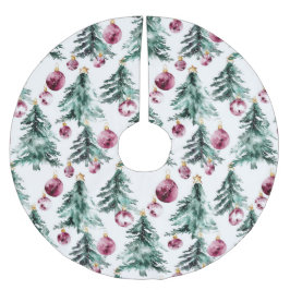 グリーンブルゴーニュのクリスマスツリーオーナメント ブラッシュドポリエステルツリースカート