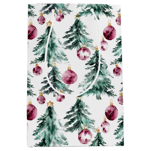 グリーンブルゴーニュのクリスマスツリーオーナメント ミディアムペーパーバッグ (正面)