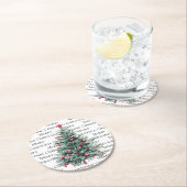 グリーンブルゴーニュのクリスマスツリーオーナメント ラウンドペーパーコースター (インサイチュ)