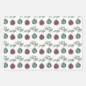 グリーンブルゴーニュのクリスマスツリーオーナメント ラッピングペーパーシート (正面2)