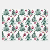 グリーンブルゴーニュのクリスマスツリーオーナメント ラッピングペーパーシート (正面)