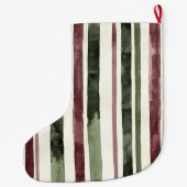 グリーンブルゴーニュストライプーのクリスマス ラージクリスマスストッキング (裏面)