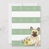 グリーンブルドフランスのッグベビーシャワー招待状 招待状 (裏面)