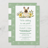 グリーンブルドフランスのッグベビーシャワー招待状 招待状 (正面/裏面)