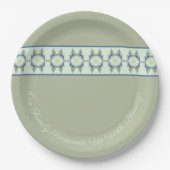 グリーンブルーとティール（緑がかった色） ペーパープレート (正面)