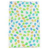 グリーンブルーアクアオレンジウォーターカラーイースターエッグ ミディアムペーパーバッグ (正面)