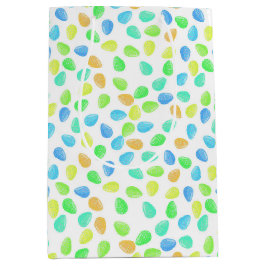 グリーンブルーアクアオレンジウォーターカラーイースターエッグ ミディアムペーパーバッグ