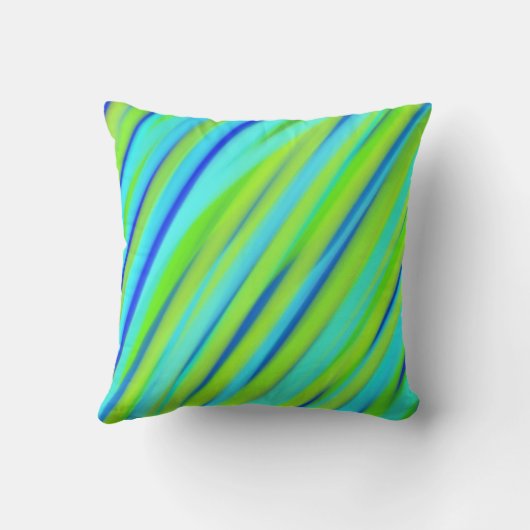 グリーンブルーアート抽象芸術アクリル絵画系 クッション (裏面)