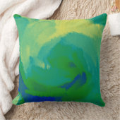 グリーンブルーイエロー抽象芸術 クッション (ブランケット)