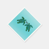 グリーンブルーウォーターカラー2海ウミガメ結婚ズ スタンダードカクテルナプキン (角)