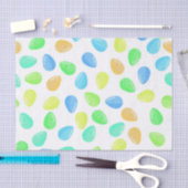 グリーンブルーオレンジアクアウォーターカラーイースターエッグ 薄葉紙 (クラフト)