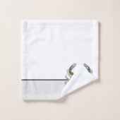 グリーンブルーカニグレイ航海の沿岸 バスタオルセット (ウォッシュタオル)