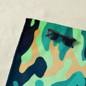 グリーンブルーカモフラージュビーチタオル ビーチタオル (インサイチュ)