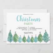 グリーンブルークリスマスツリーパーティー 招待状 (正面)