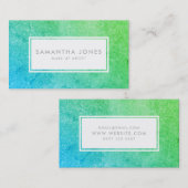 グリーンブルーグラデーションスパークルグリッターメイクアップアーティスト 名刺 (正面/裏面)