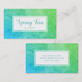 グリーンブルーグラデーションスパークルグリッター美しいスプレータン 名刺 (正面/裏面)