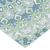 グリーンブルーグレーコースタルマンダラ万華鏡のように千変万化するパターン ロングテーブルランナー (コーナー)