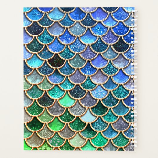 グリーンブルーシャイニーグラデーショングリッターマーメイドはかりで測 プランナー手帳 (裏面)