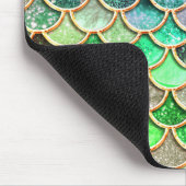 グリーンブルーシャイニーグラデーショングリッターマーメイドはかりで測 マウスパッド (コーナー)