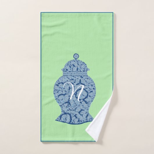 グリーンブルージャルジンジャージャースモザイク ハンドタオル (ハンドタオル)
