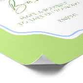 グリーンブルースカロップフレームブライダルフラワーバー ポスター (角)