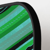 グリーンブルーストライプデザインピックボールパドル ピックルボールラケット (左詳細)