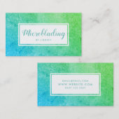 グリーンブルースパークルグラデーショングリッターマイクロブラディング 名刺 (正面/裏面)