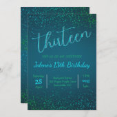 グリーンブルースパークル招待状 招待状 (正面/裏面)