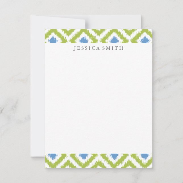 グリーンブルーダイヤモンドイカットパターン (正面)